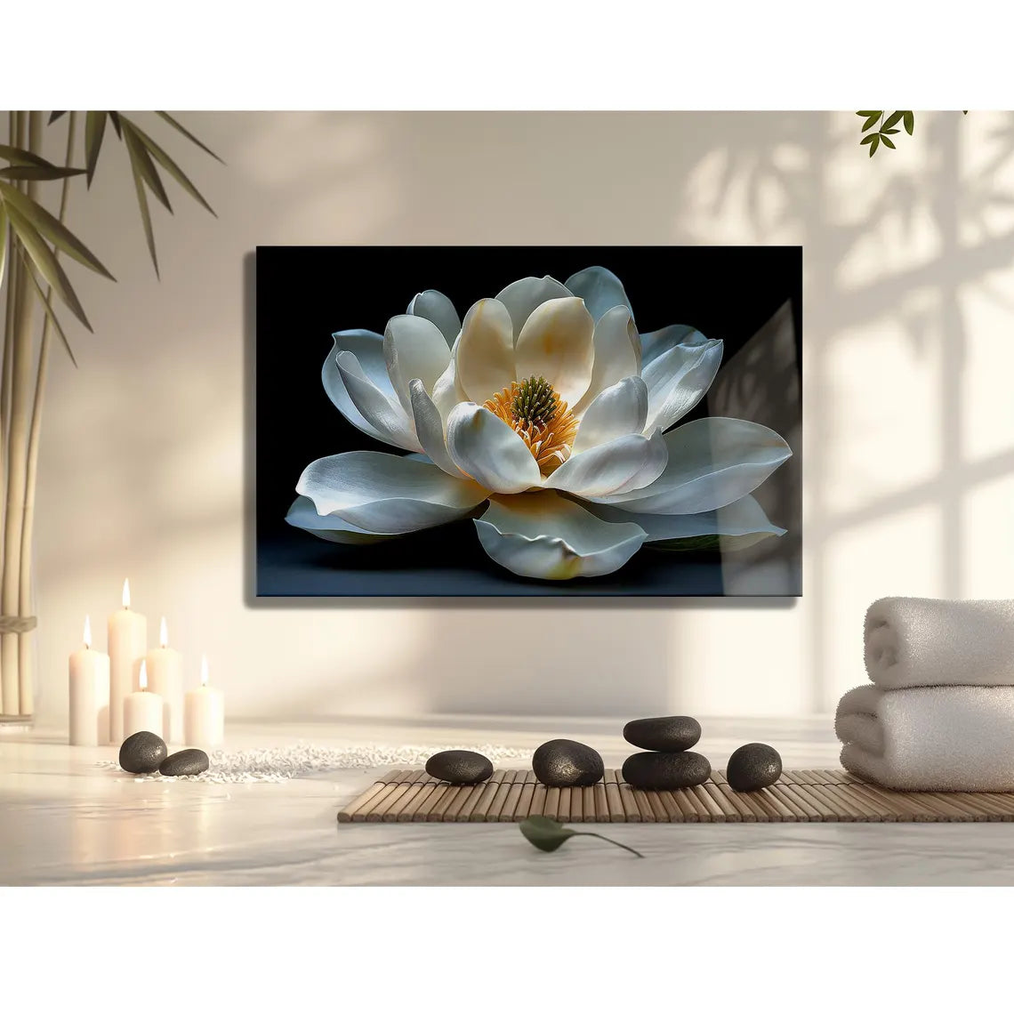 Magnolia Blossom Glass Wall Art