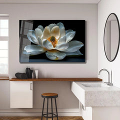 Magnolia Blossom Glass Wall Art