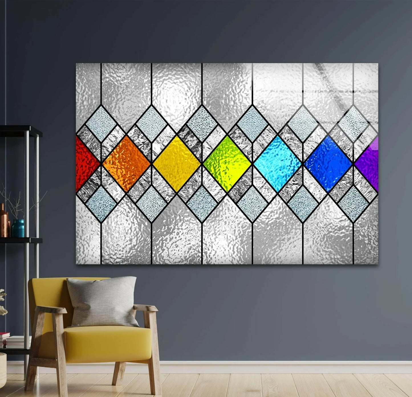 Stained Glass Effect Glass Wall Art