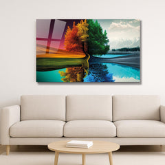 Four Seasons Glass Wall Art