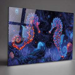Seahorse Glass Wall Art