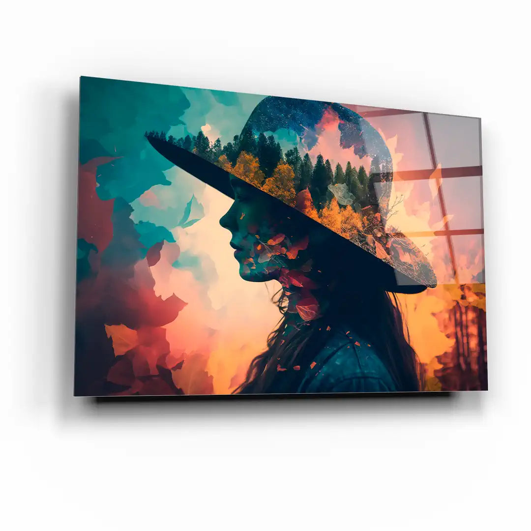 Woman's head Glass Wall Art