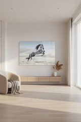White Horse Glass Wall Art