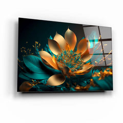 Abstract Flower Glass Wall Art