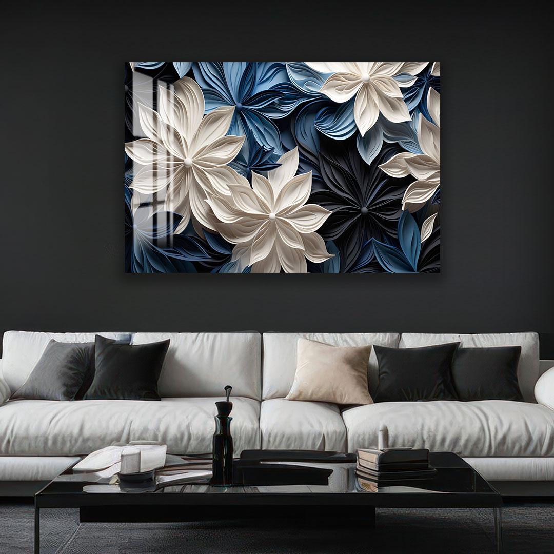 Abstract Flower Glass Wall Art
