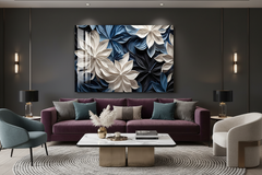 Abstract Flower Glass Wall Art