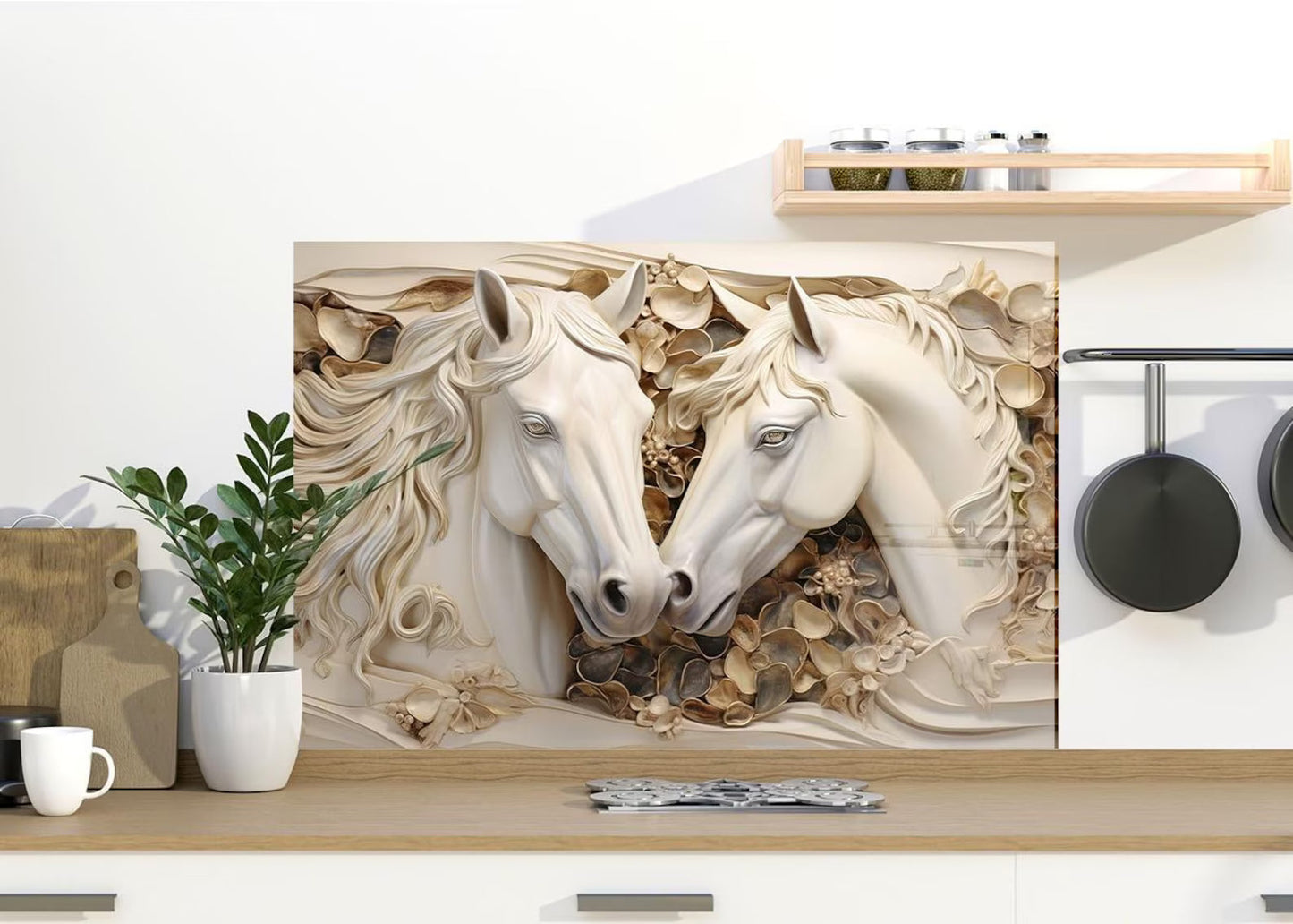 Horses Glass Wall Art