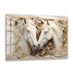 Horses Glass Wall Art