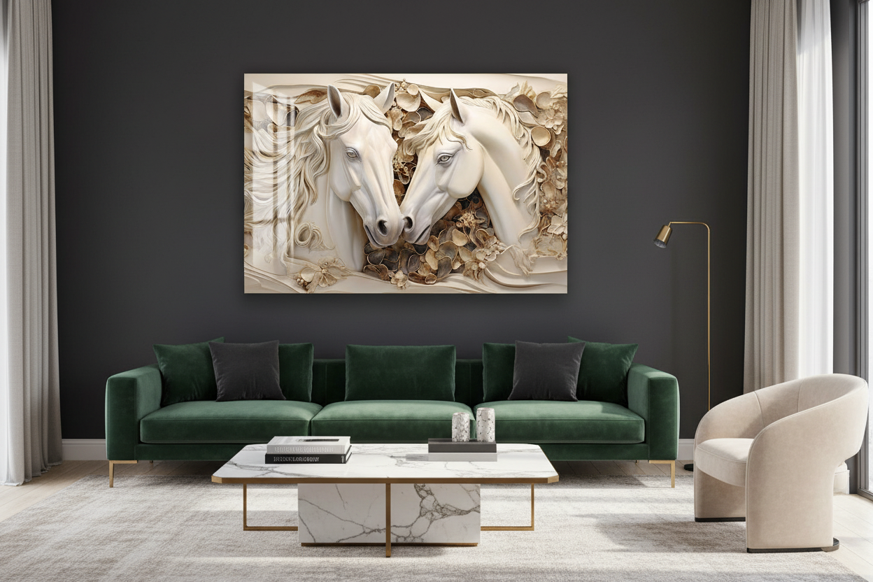 Horses Glass Wall Art