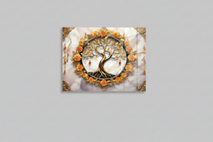 Tree and Roses Glass Wall Art