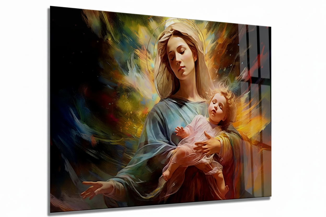Virgin Mary Glass Wall Art