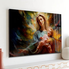 Virgin Mary Glass Wall Art