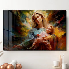 Virgin Mary Glass Wall Art