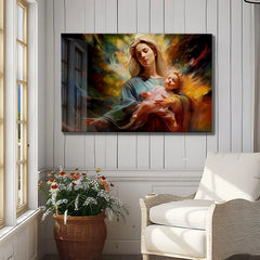 Virgin Mary Glass Wall Art
