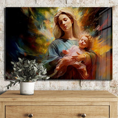 Virgin Mary Glass Wall Art