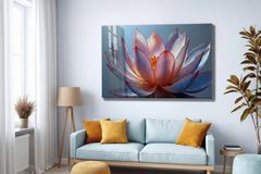 Lotus Flower Glass Wall Art