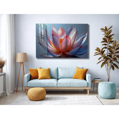 Lotus Flower Glass Wall Art