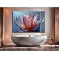 Lotus Flower Glass Wall Art