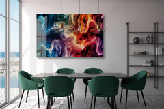 Abstract Fractal Glass Wall Art