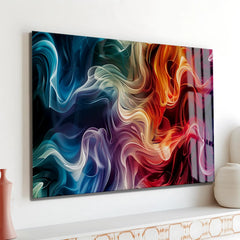Abstract Fractal Glass Wall Art