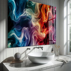 Abstract Fractal Glass Wall Art