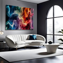 Abstract Fractal Glass Wall Art