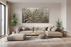 Leafy Plant Glass Wall Art