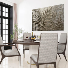 Leafy Plant Glass Wall Art