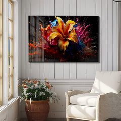 Colorful Flower Glass Wall Art