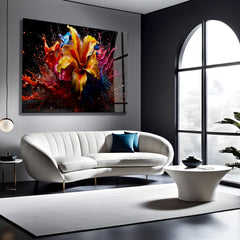 Colorful Flower Glass Wall Art