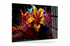Colorful Flower Glass Wall Art