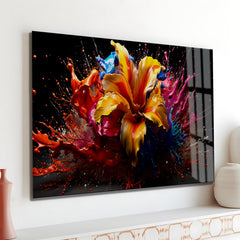 Colorful Flower Glass Wall Art