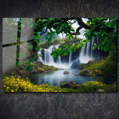 Waterfall Glass Wall Art