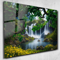 Waterfall Glass Wall Art