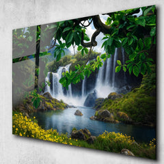 Waterfall Glass Wall Art