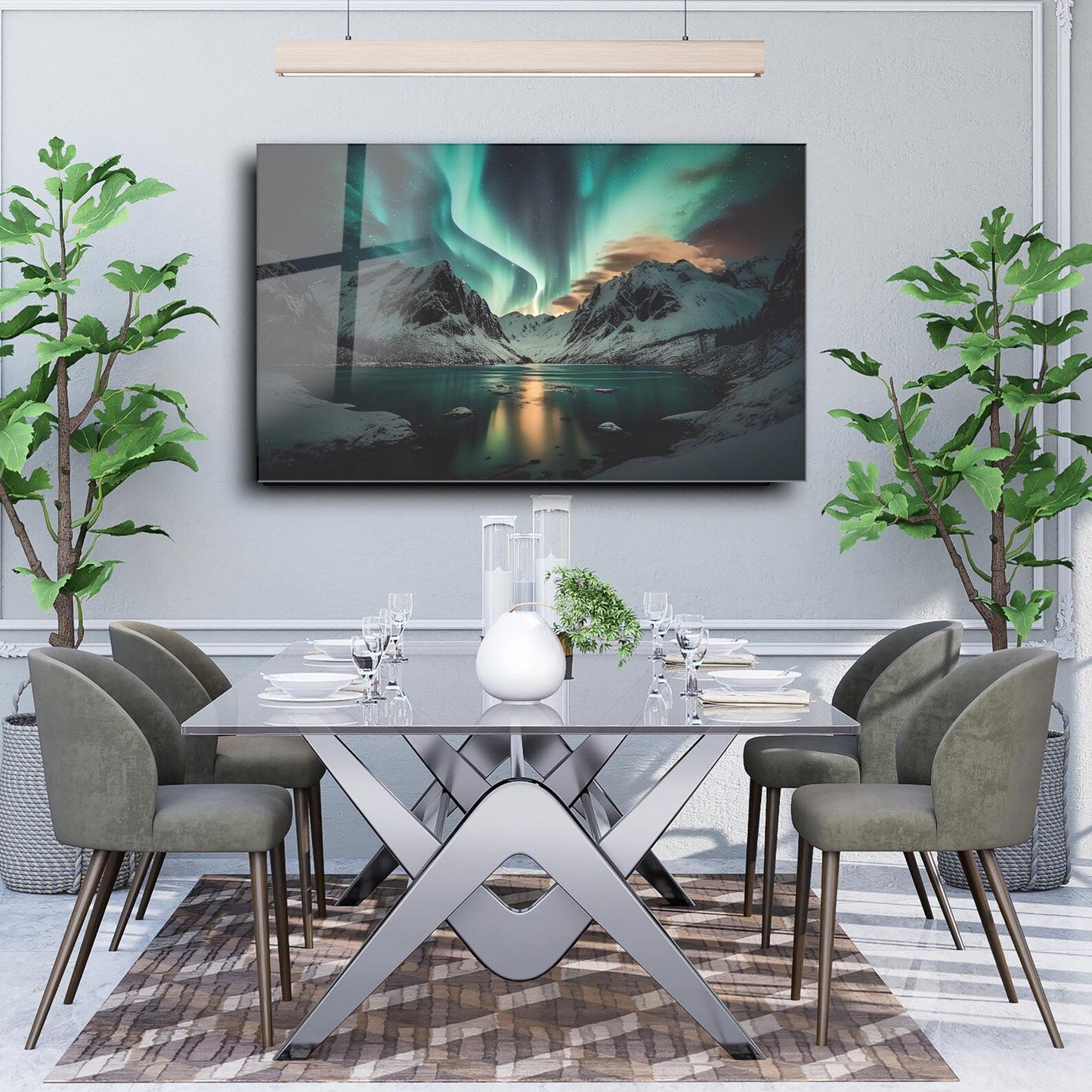 Aurora Boreal Glass Wall Art