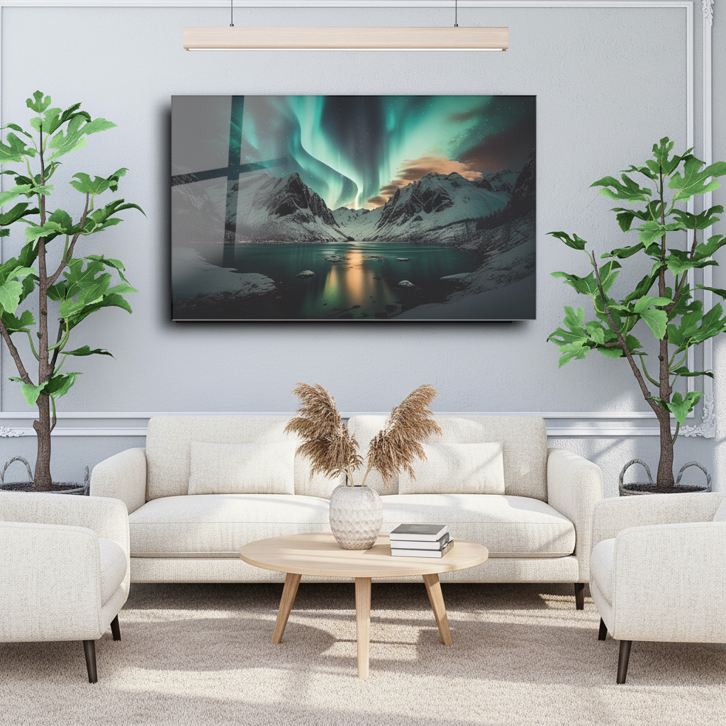 Aurora Boreal Glass Wall Art