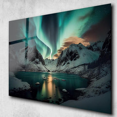 Aurora Boreal Glass Wall Art