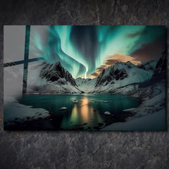 Aurora Boreal Glass Wall Art