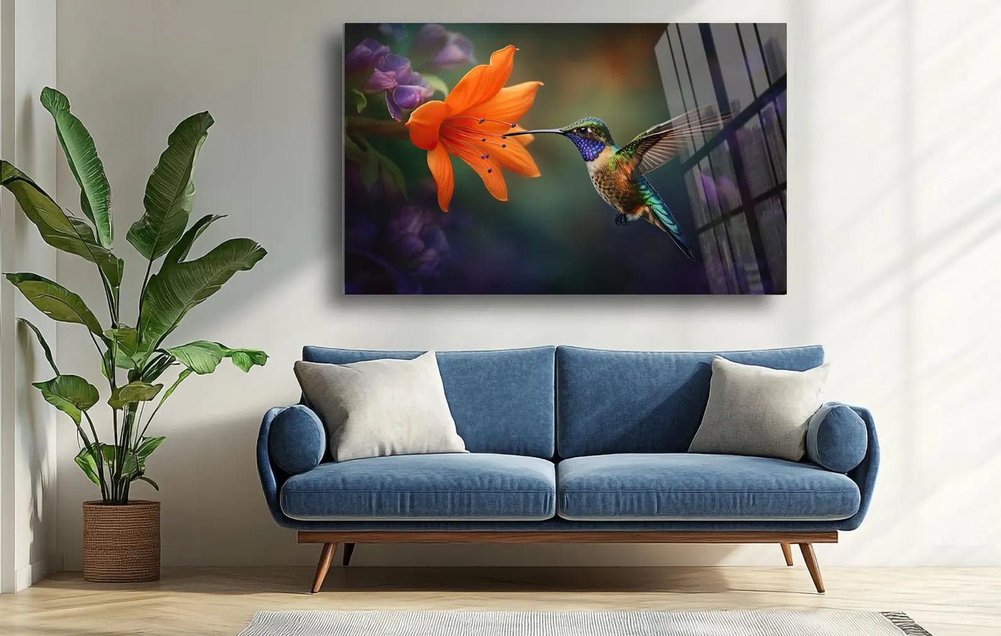 Hummingbird Glass Wall Art