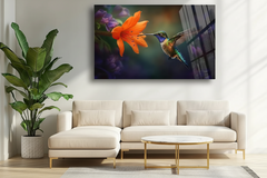 Hummingbird Glass Wall Art