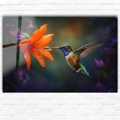 Hummingbird Glass Wall Art