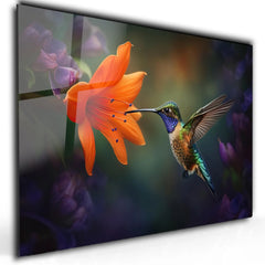 Hummingbird Glass Wall Art