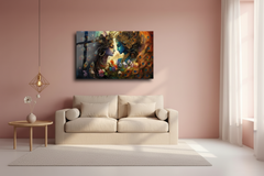Radha and Krishna Glass Wall Art