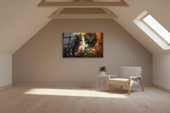 Radha and Krishna Glass Wall Art
