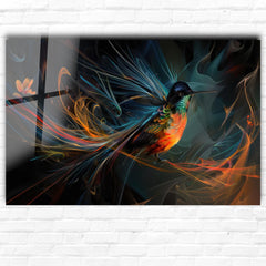 Hummingbird Glass Wall Art