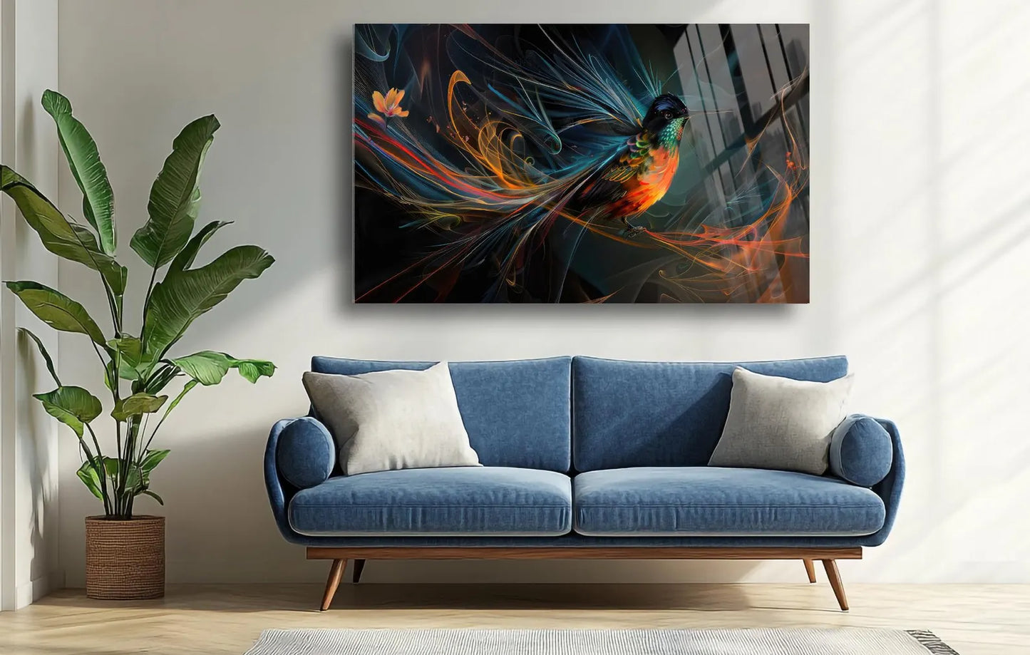 Hummingbird Glass Wall Art
