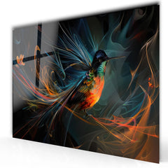 Hummingbird Glass Wall Art