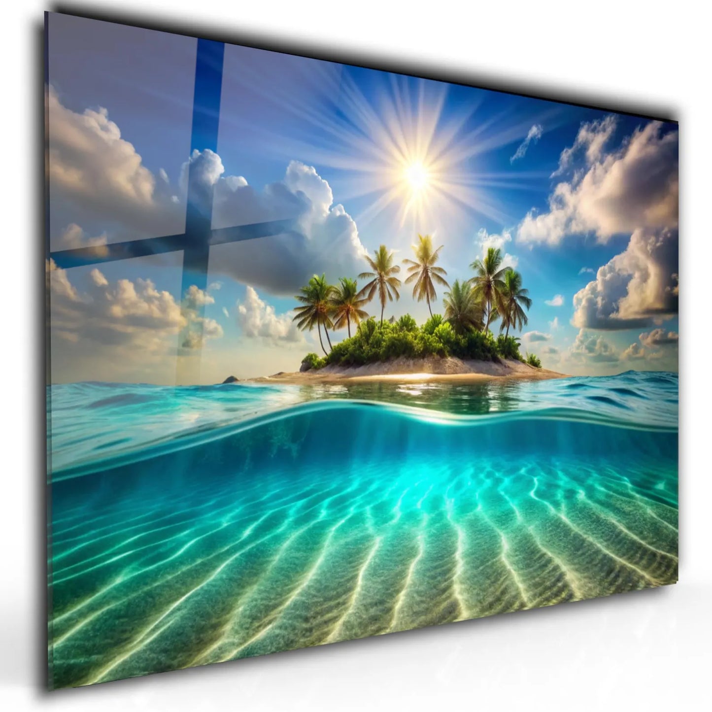 Sun Lights shadow Glass Wall Art