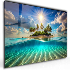 Sun Lights shadow Glass Wall Art